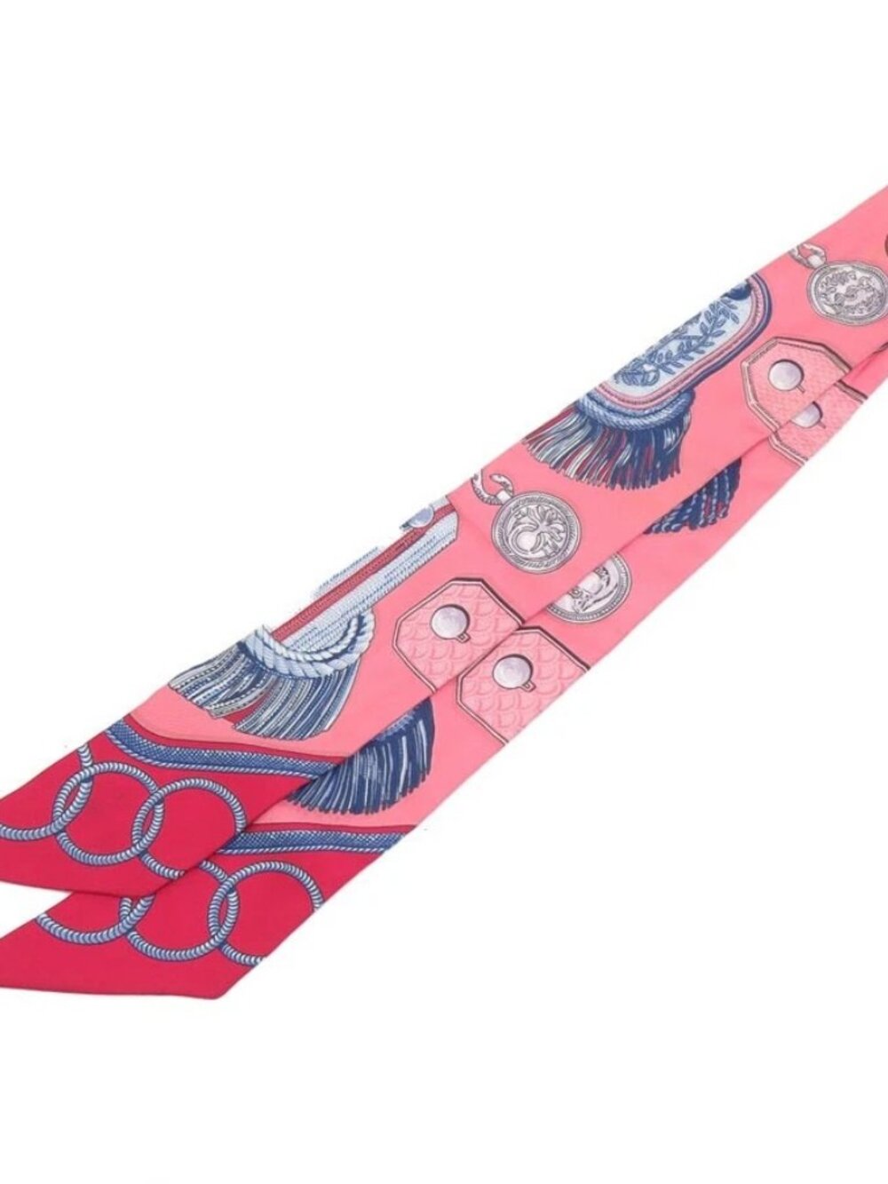 Auth HERMES Twilly Scarf Pink/Multicolor Silk - Picture 3 of 12